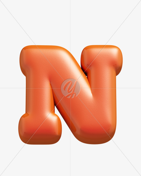 Letter N from Plump Font on Yellow Images Creative Fonts - S33726