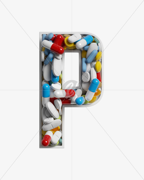 Letter P from Take a pill on Yellow Images Creative Fonts - S33771