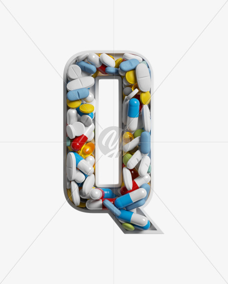 Letter Q from Take a pill on Yellow Images Creative Fonts - S33772