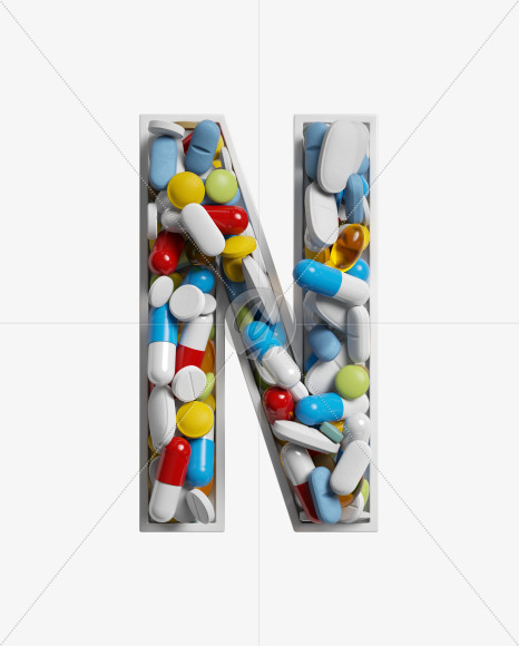 Letter N from Take a pill on Yellow Images Creative Fonts - S33769