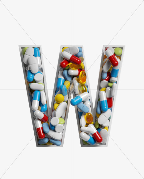 Letter W from Take a pill on Yellow Images Creative Fonts - S33778