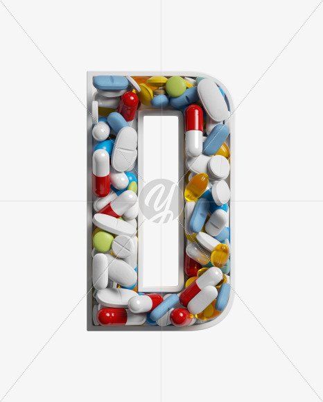 Letter D from Take a pill on Yellow Images Creative Fonts - S33759