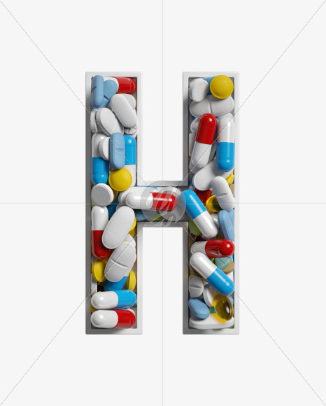 Letter H from Take a pill on Yellow Images Creative Fonts - S33763