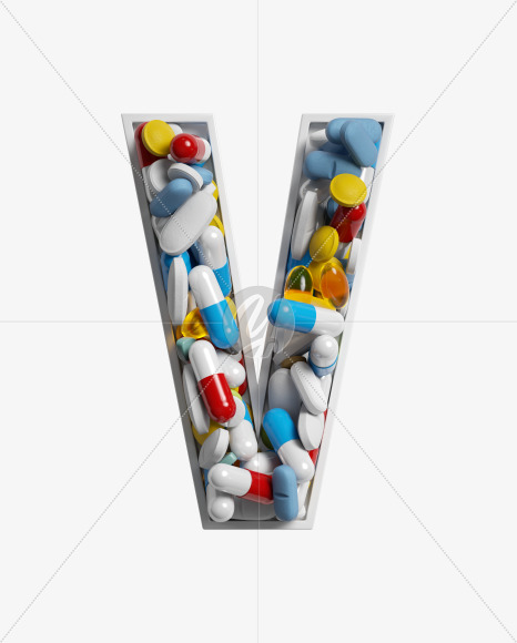 Letter V from Take a pill on Yellow Images Creative Fonts - S33777