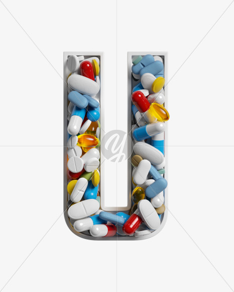 Letter U from Take a pill on Yellow Images Creative Fonts - S33776