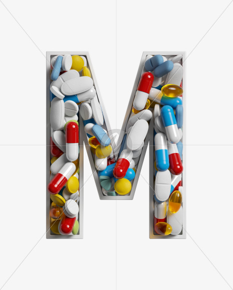 Letter M from Take a pill on Yellow Images Creative Fonts - S33768