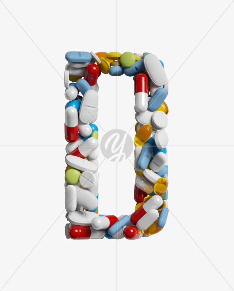 Letter D from Pills on Yellow Images Creative Fonts - S33806