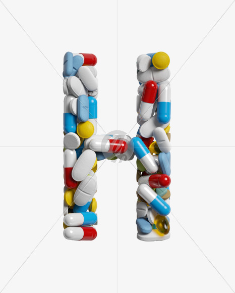 Letter H from Pills on Yellow Images Creative Fonts - S33810