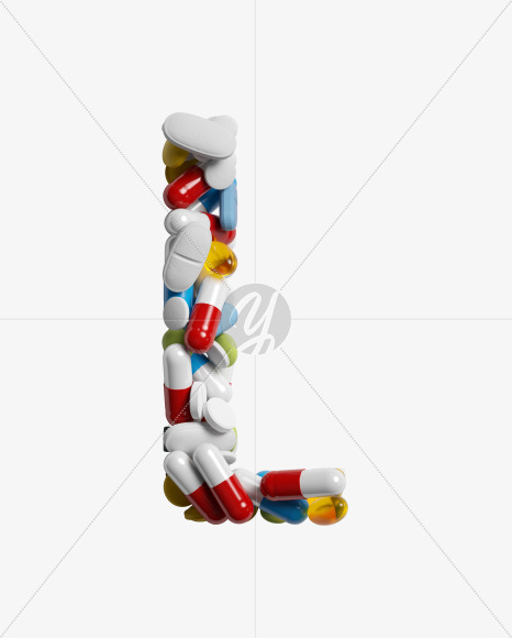 Letter L from Pills on Yellow Images Creative Fonts - S33814