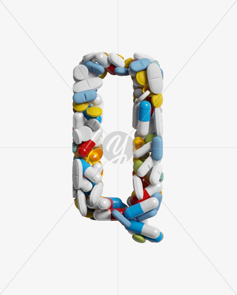 Letter Q from Pills on Yellow Images Creative Fonts - S33819