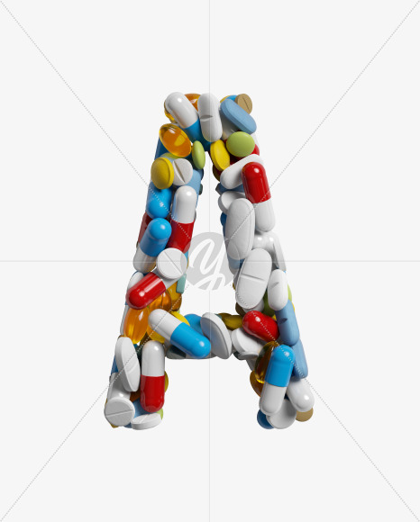 Letter A from Pills on Yellow Images Creative Fonts - S33803