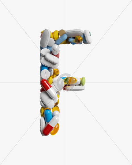 Letter F from Pills on Yellow Images Creative Fonts - S33808