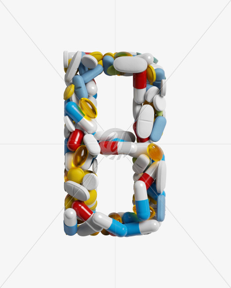 Letter B from Pills on Yellow Images Creative Fonts - S33804