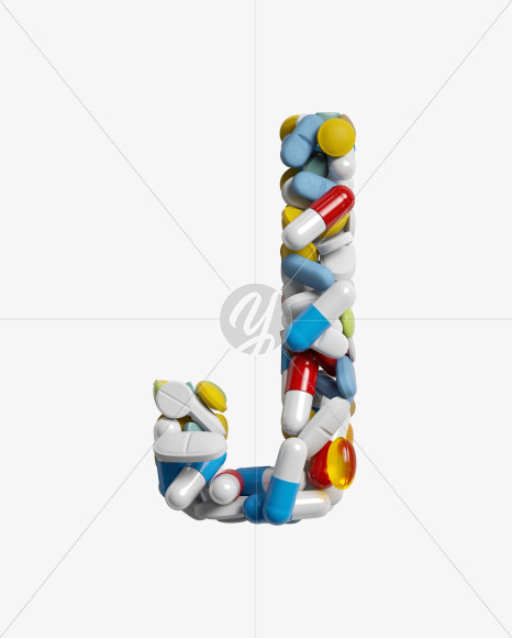 Letter J from Pills on Yellow Images Creative Fonts - S33812