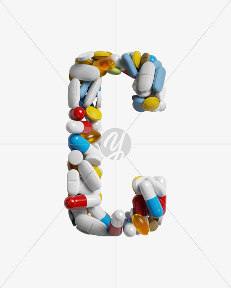 Letter C from Pills on Yellow Images Creative Fonts - S33805