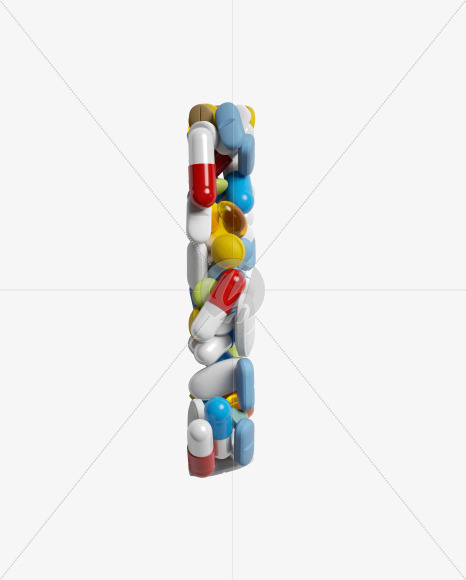 Letter I from Pills on Yellow Images Creative Fonts - S33811