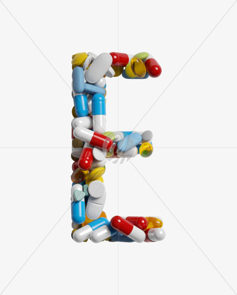 Letter E from Pills on Yellow Images Creative Fonts - S33807