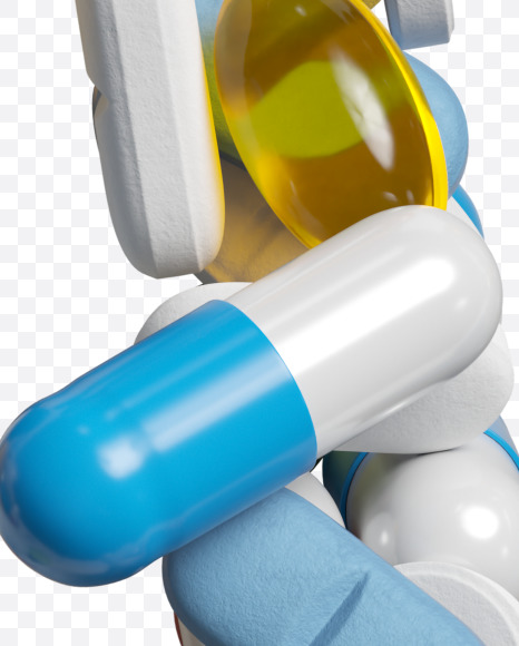 Letter W from Pills on Yellow Images Creative Fonts - S33825