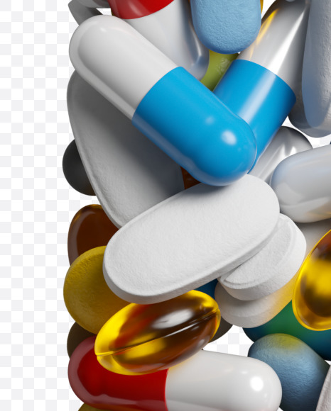 Letter P from Medicine pills on Yellow Images Creative Fonts - S33865