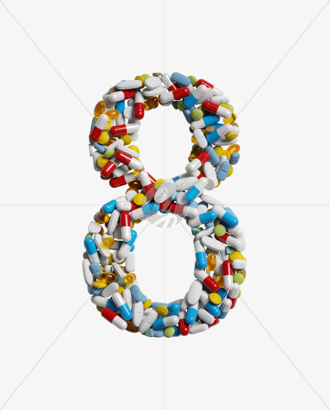 8 from Medicine pills on Yellow Images Creative Fonts - S33883