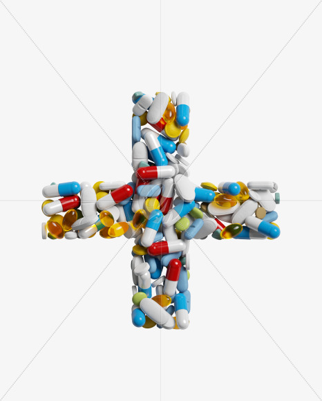 + from Medicine pills on Yellow Images Creative Fonts - S33894