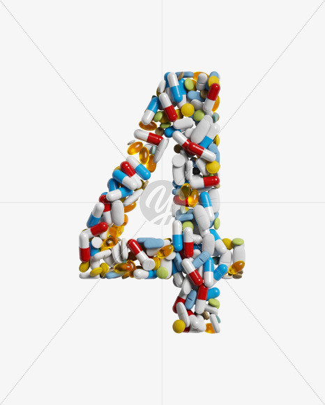 4 from Medicine pills on Yellow Images Creative Fonts - S33879