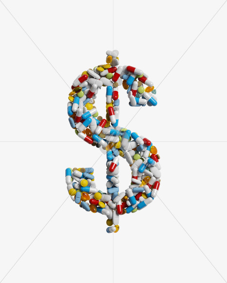 $ from Medicine pills on Yellow Images Creative Fonts - S33892