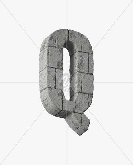 Letter Q from Lost city on Yellow Images Creative Fonts - S34008