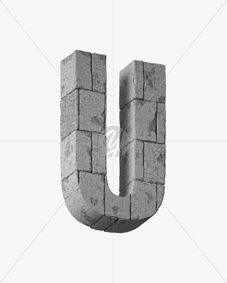 Letter U from Lost city on Yellow Images Creative Fonts - S34012