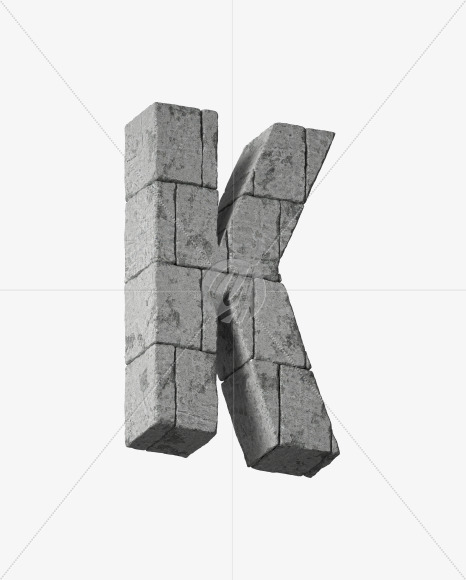 Letter K from Lost city on Yellow Images Creative Fonts - S34002