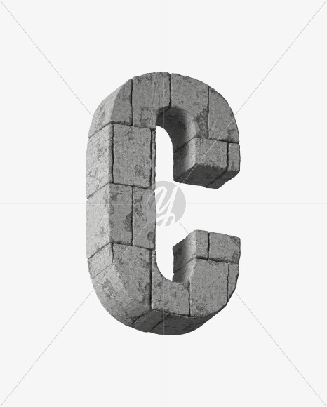 Letter C from Lost city on Yellow Images Creative Fonts - S33994