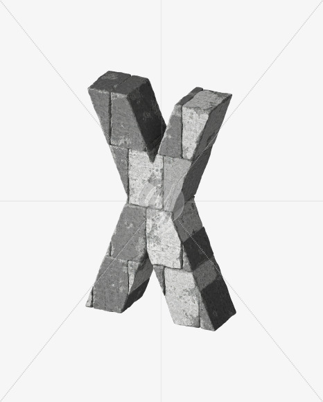 Letter X from Concrete blocks on Yellow Images Creative Fonts - S34060