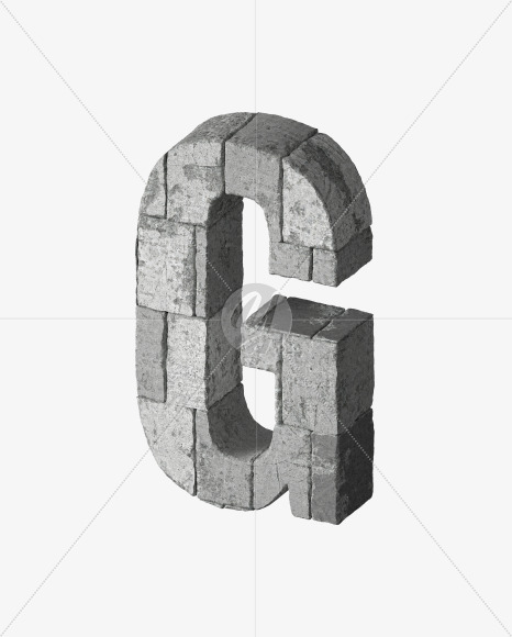 Letter G from Concrete blocks on Yellow Images Creative Fonts - S34043