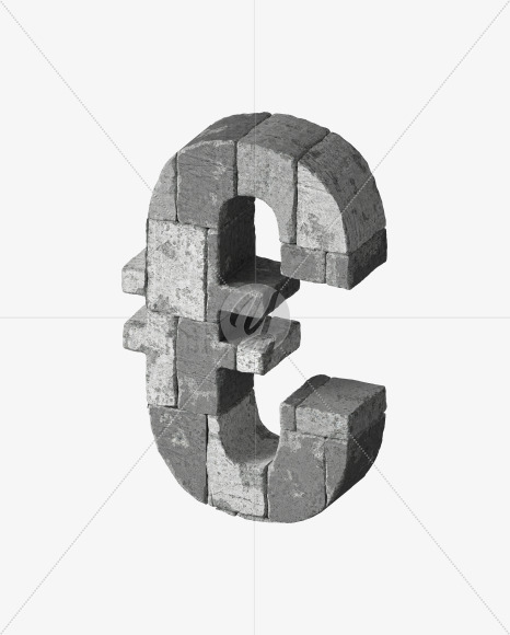 euro from Concrete blocks on Yellow Images Creative Fonts - S34078