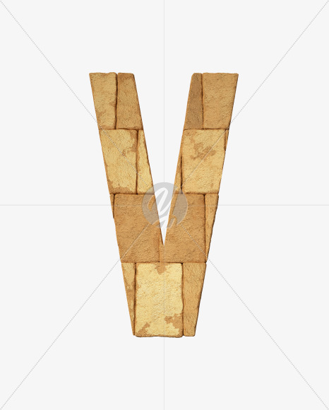 Letter V from Egyptian pyramids on Yellow Images Creative Fonts - S34103