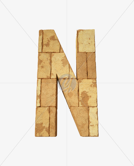 Letter N from Egyptian pyramids on Yellow Images Creative Fonts - S34095