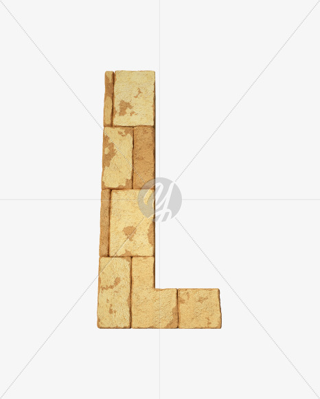 Letter L from Egyptian pyramids on Yellow Images Creative Fonts - S34093