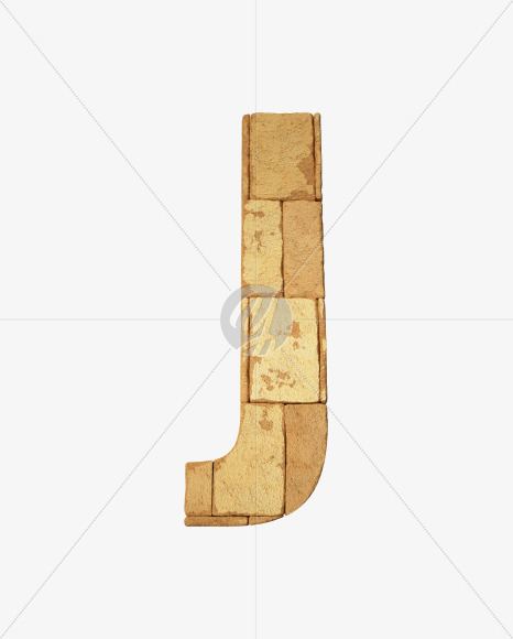 Letter J from Egyptian pyramids on Yellow Images Creative Fonts - S34091