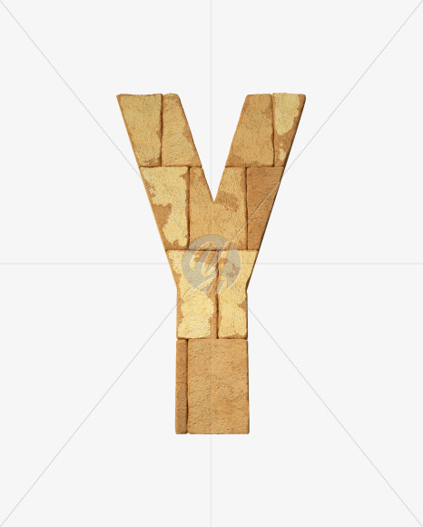 Letter Y from Egyptian pyramids on Yellow Images Creative Fonts - S34106