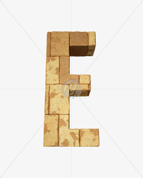 Letter E from Egyptian pyramids on Yellow Images Creative Fonts - S34086