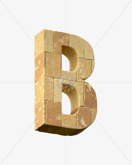 Letter B from City wall on Yellow Images Creative Fonts - S34128