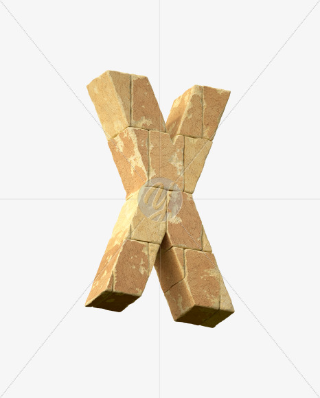 Letter X from City wall on Yellow Images Creative Fonts - S34150