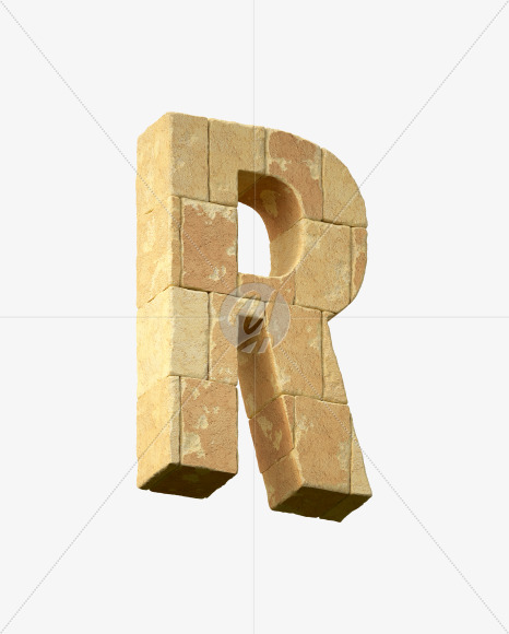 Letter R from City wall on Yellow Images Creative Fonts - S34144