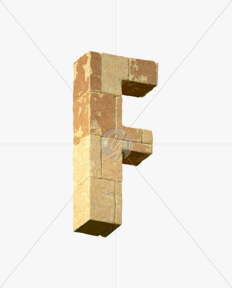 Letter F from City wall on Yellow Images Creative Fonts - S34132