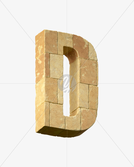 Letter D from City wall on Yellow Images Creative Fonts - S34130