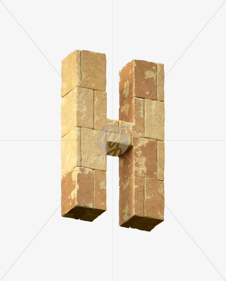 Letter H from City wall on Yellow Images Creative Fonts - S34134