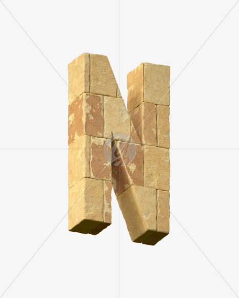 Letter N from City wall on Yellow Images Creative Fonts - S34140