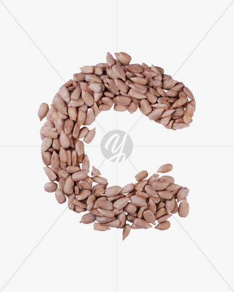 Letter C from Seeds Font on Yellow Images Creative Fonts - S34256