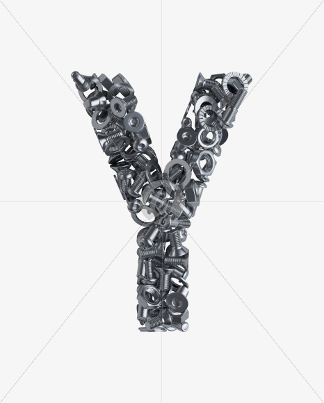 Letter Y from Nuts and bolts on Yellow Images Creative Fonts - S34319