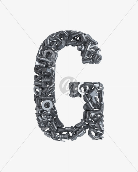 Letter G from Nuts and bolts on Yellow Images Creative Fonts - S34301